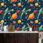 Papier peint adhésif pour enfants, papier contact coloré, espace, fusées, planètes, étoiles, auto-adhésif et amovible 24 po x 118 po (60 x 300 cm)-128989537