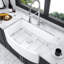 Évier en céramique de 84 cm (33 po) - Blanc avec rebord arqué et tablier avant, cuve unique de 84 cm (33 po)