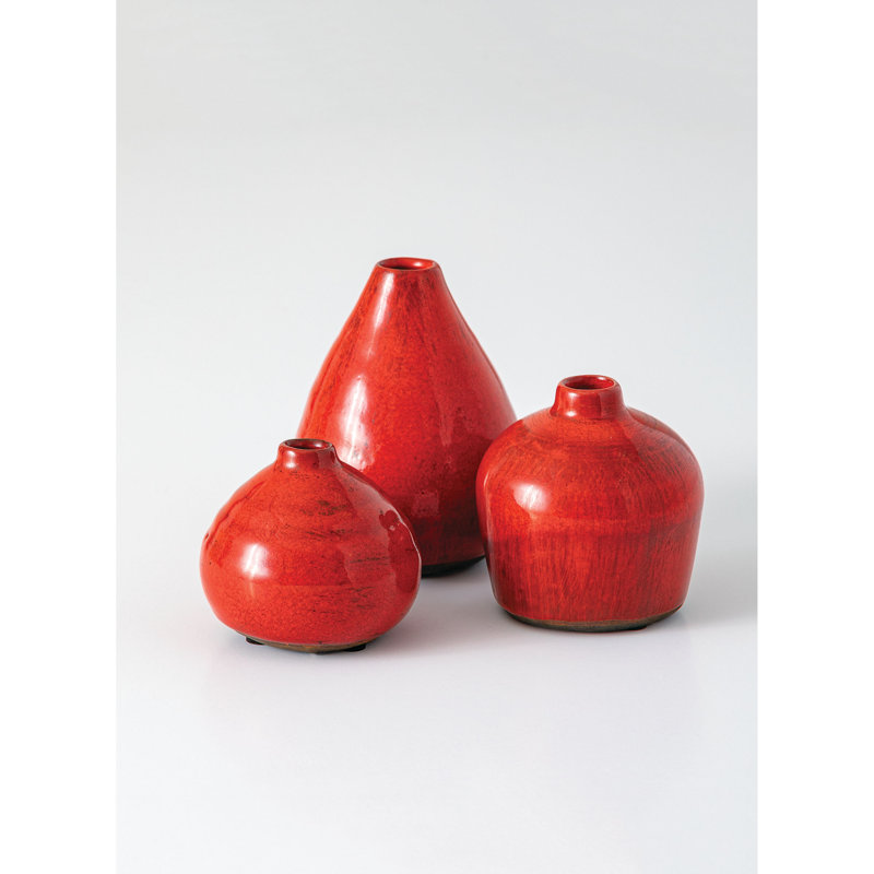 Ceramic Table Vase, Red
