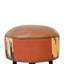 Prange 45cm Wide Genuine Leather Round No Pattern Footstool Ottoman