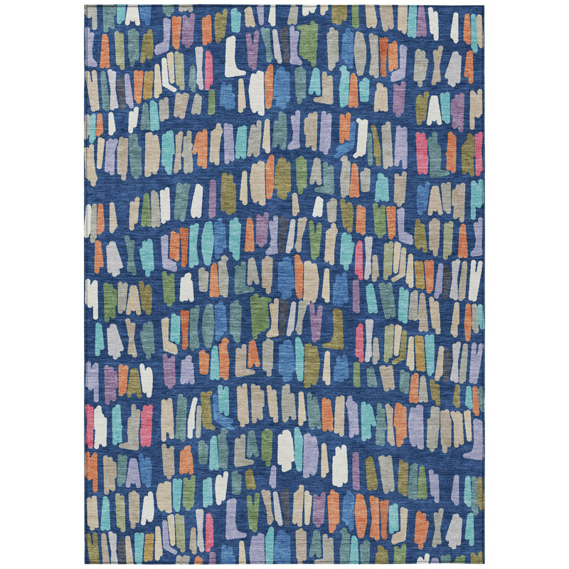 Machine Washable Indoor/Outdoor Karr ACN2377 Stripes Rug, Rectangle 10' x 14'