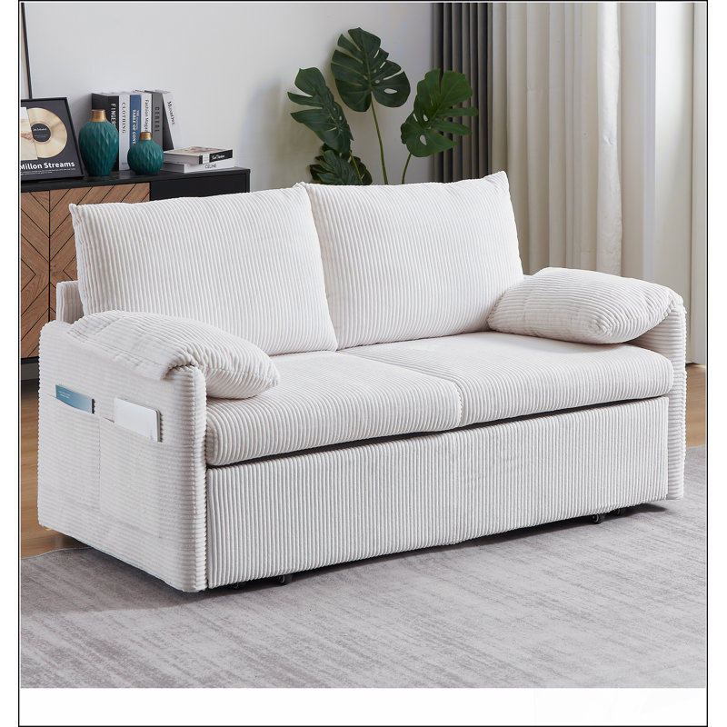 Canapé-lit avec couchette réglable 3-en-1, Beige