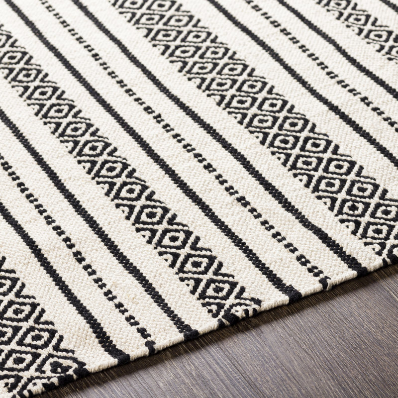Courtdale Cotton Striped Indoor Rug, Rectangle 6' x 9'