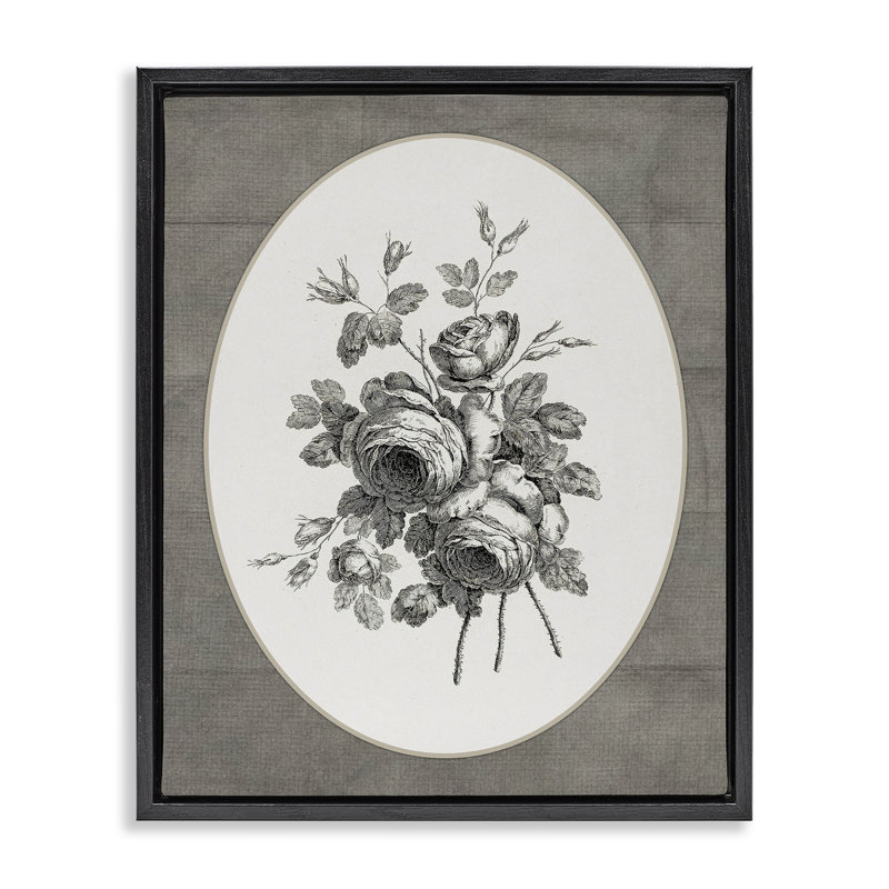 Art mural rétro sur toile flottante encadrée de vignettes roses, design par lettré et doublé, H 31 po x l 25 po