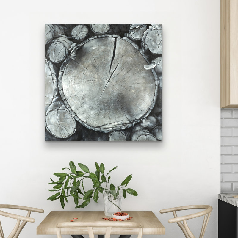 Stacked wood logs - 32"x32" art on canvas