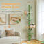 5-level cactus cat tower, height adjustable, with habitat and replaceable hammock (visible acrylic bowl), super sturdy cat scratching board