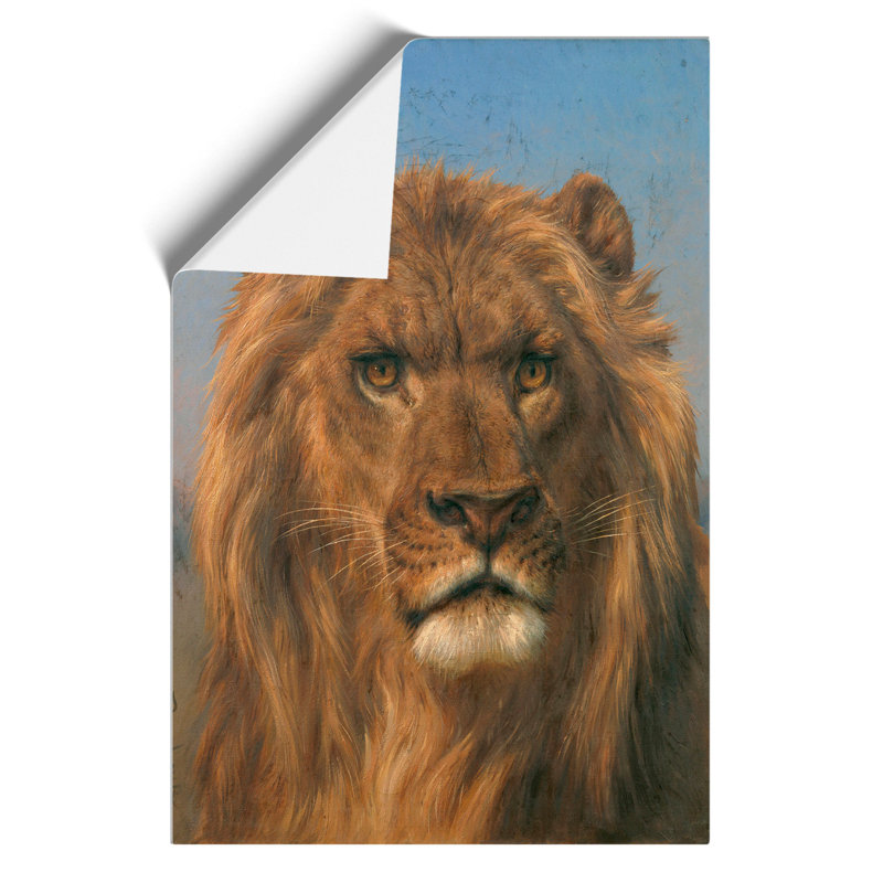 Portrait of a Lion by Rosa Bonheur - Wall Art, 84cm H x 59cm W x 0.1cm D, No Frame Wood