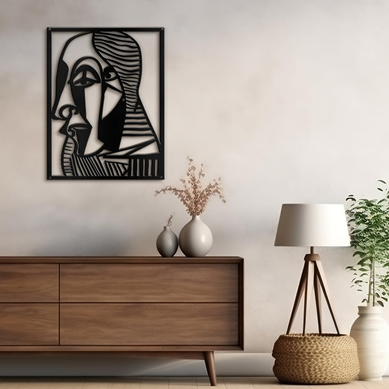 Décoration murale en métal, H 30 po x l 20 po x P 0,05 po, Noir