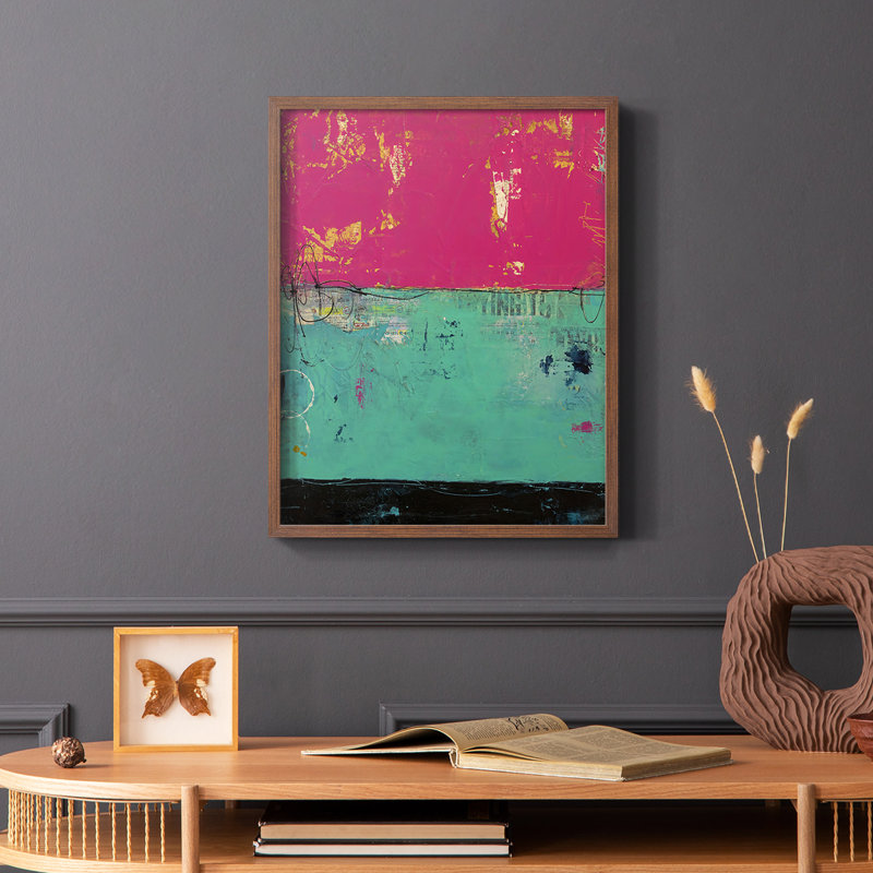 «Good Mood», reproduction encadrée - bois massif, Brun, H 14 po x l 11 po