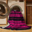 Machine Washable Horizontal Stripes Purple Area Rug-1478994089