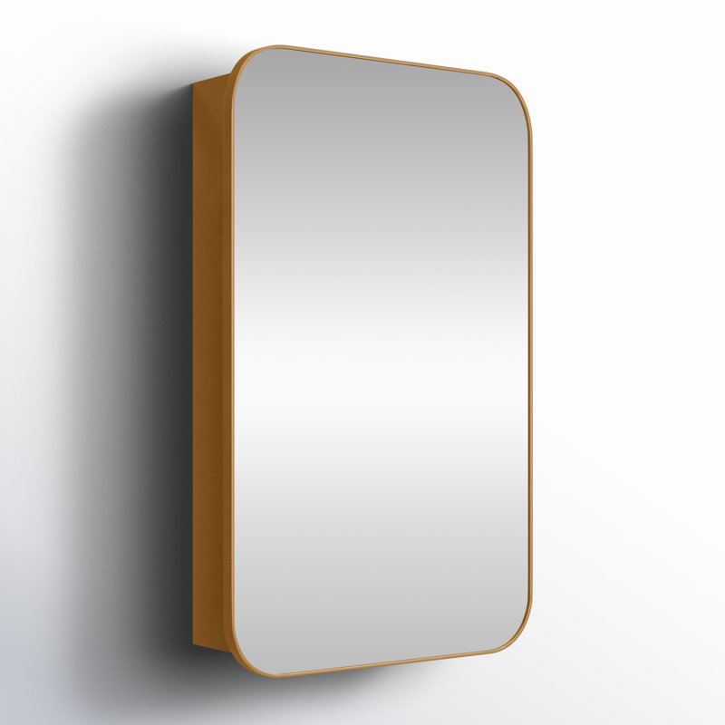 Eaton Medicine Cabinet, Recess and Surface Mount, Gold