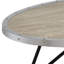 Table basse ovale en chêne gris patiné et noir