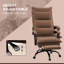 6 Reclining Office Chair, Heated, Double Padding, Armrest, Footrest, Microfiber, Brown, Adjustment Massage Chair With 6 Vibration Points, Brown