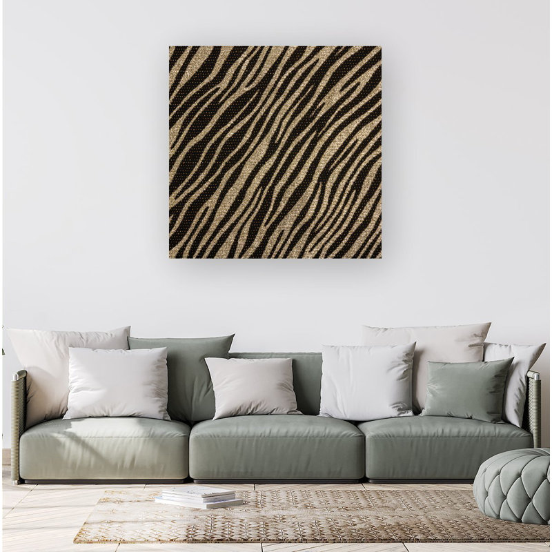 Zebra - Wrapped Canvas Print, 16cm H x 16cm W x 3.8cm D