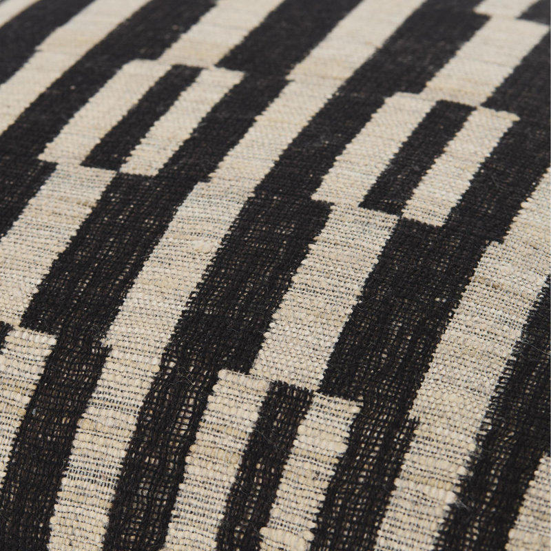Coussin décoratif Marzano, Noir / Beige, Carré 20 po, Polyester