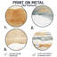 Horizon tropical blanc et or à la plage - Décoration murale ronde abstraite en métal-1210928592
