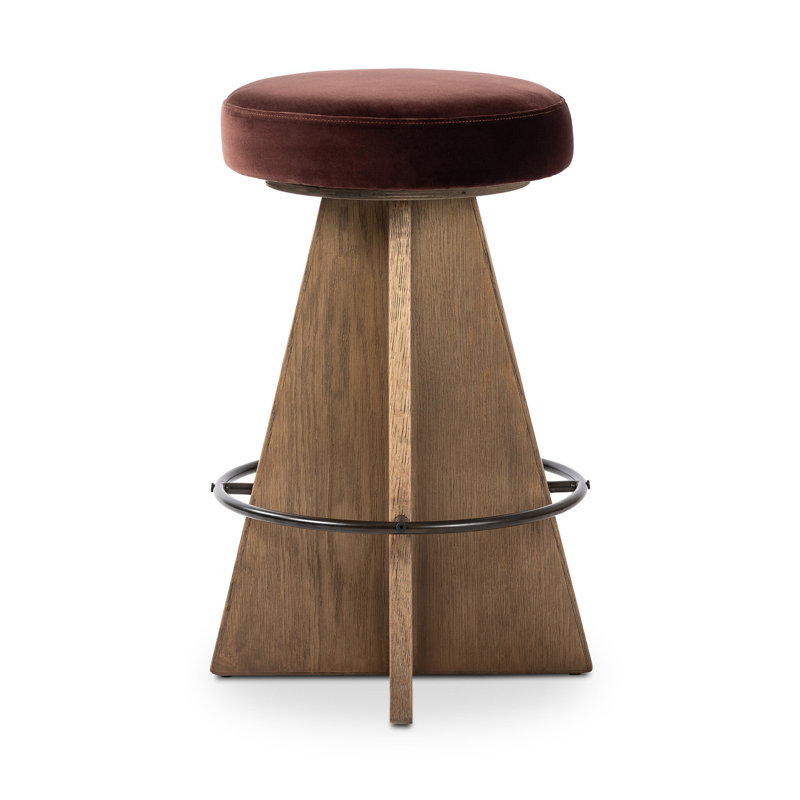 Damon Swivel Stool-Sapphire Khaki-Counter, Counter Stool (27.75" Seat Height), Fallingbrook Natural Floral, Brown