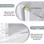 Porte de douche pivotante 34 po x 72 po | Cadre en aluminium chromé | Demi-cadre | Verre trempé 1/4 de pouce avec film antidéflagrant | Poignée en acier inoxydable