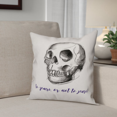 To Scare Or Not To Scare Outdoor Reversible Throw Pillow