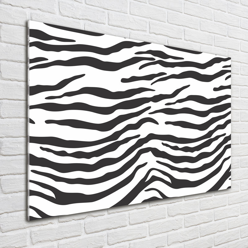 Zebra background 1 Piece Wall Art on Glass