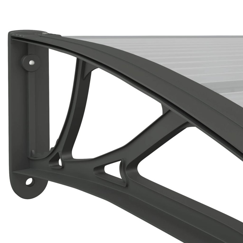 vidaXL Door Canopy, Outdoor Awning for Porch & Patio, Polycarbonate Cover, Black/Transparent, 157.5" W x 29.5" D
