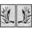 Formes abstraites de bois de cerf orignal noir et blanc, art moderne, décoration murale minimaliste, nordique, 2 pièces-98110014-98110015