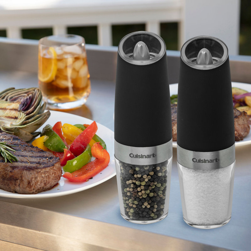 Cuisinart Black and Silver Electric Salt and Pepper Mill Set
