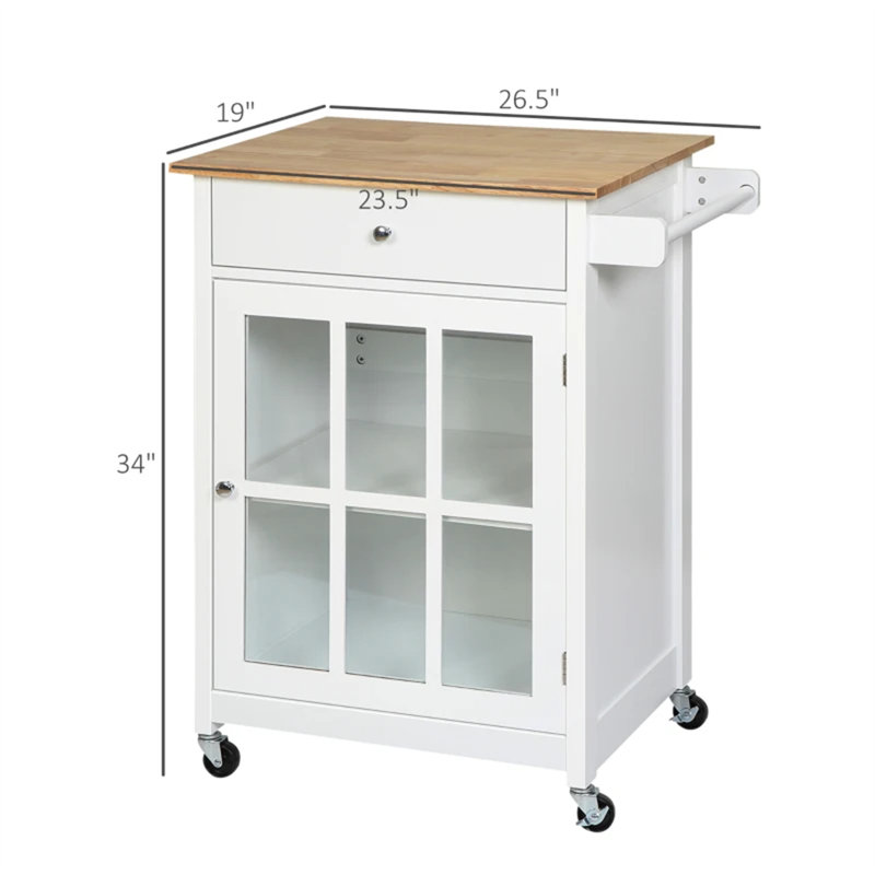 Mobile Kitchen Island (Not Include Stools)