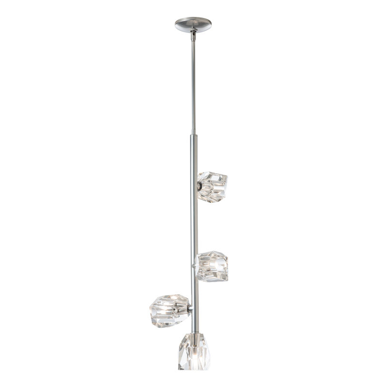 Gatsby 4 - Light Cluster Geometric Pendant, Sterling