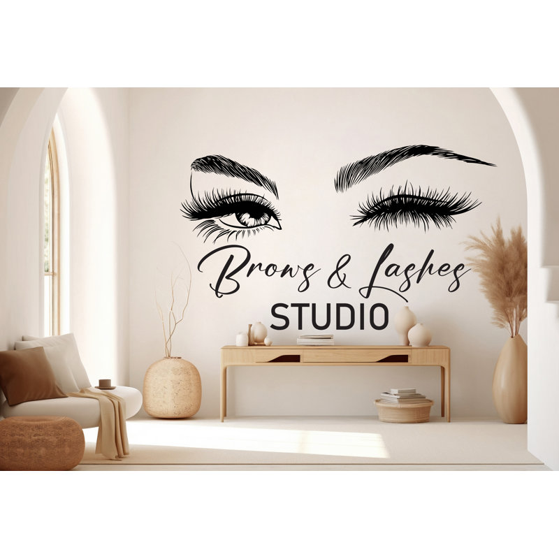 Adhésif décoratif cils Brow Lash Studio, cadeaux de salon de beauté, décorations murales, cils, spa, femmes, cadeau unique 528RS