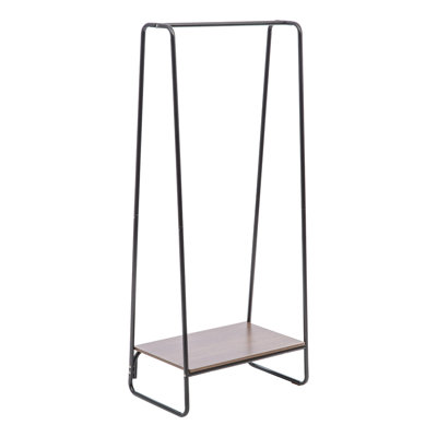 IRIS Metal garment rack with wood shelf