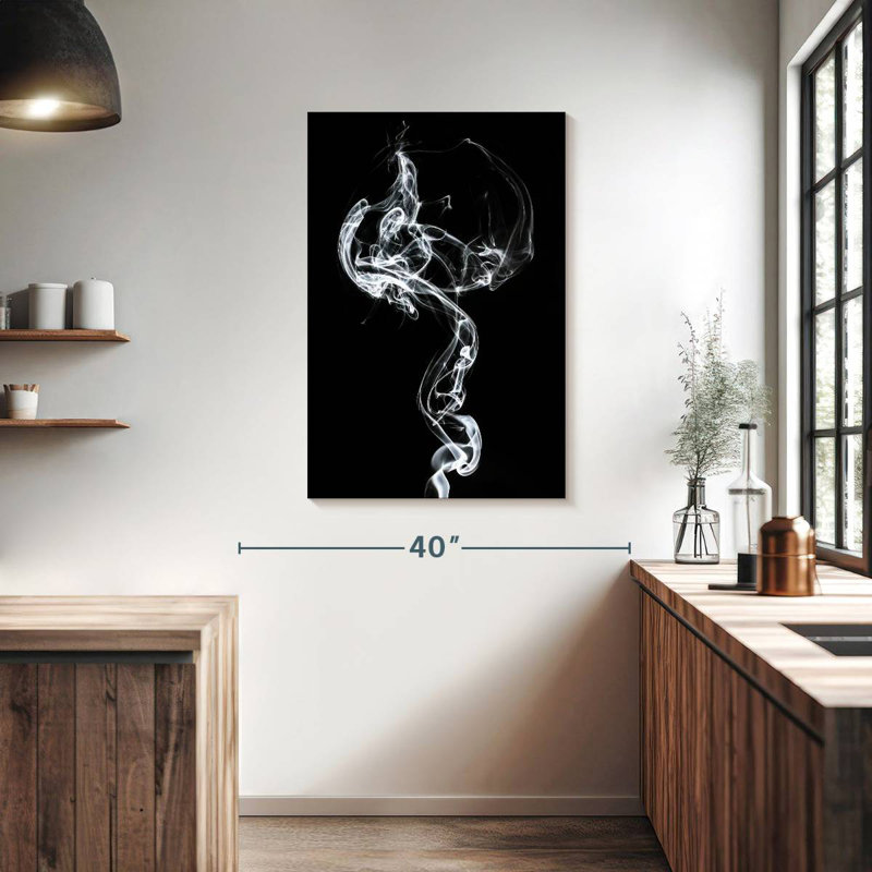 Senne fumée blanche abstraite - Méduse, H 39 po x l 26 po