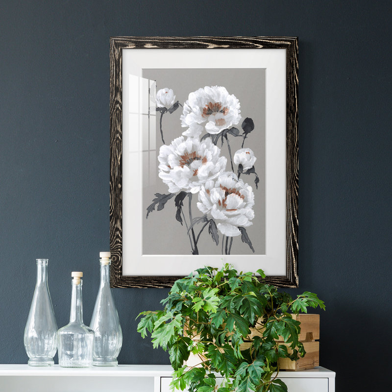 Peony Profusion I - Peinture avec cadre, H 24 po x l 20 po x P 1 po, Cadre noir