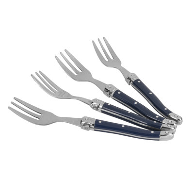 French Home Laguiole Cake Forks, Set Of 4, Navy