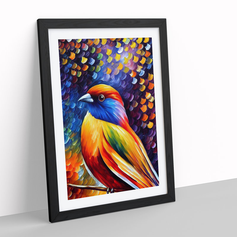 Beautiful Bird No.1 - Single Picture Frame Print, 64cm H x 46cm W x 2cm D, Black Framed