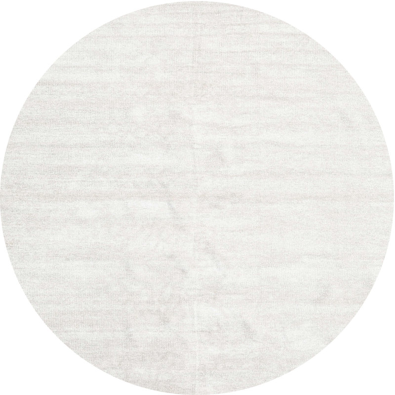 Tapis beige contemporain, Rond 7 pi