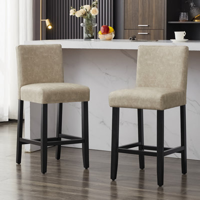 Upholstered Bar & Counter Stool With Solid Wood Frame