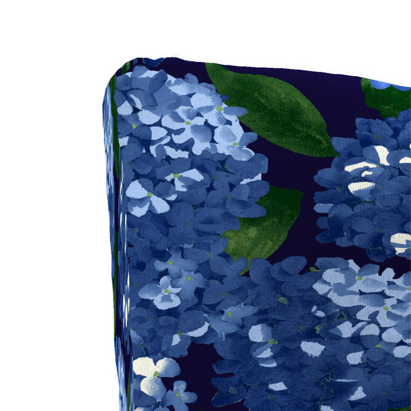 Outdoor Chair Cushion with Ties, Hydrangea Midnight