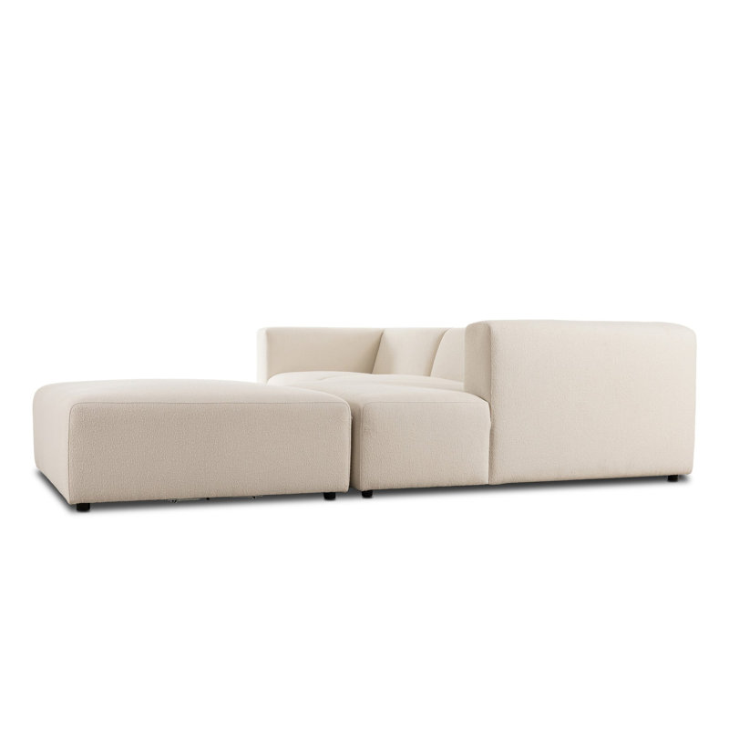 Lawndale 3PC LAF Sectional W/ Ottoman-Saxon Charcoal, Fayette Cloud Polyester Blend, Right Hand Facing