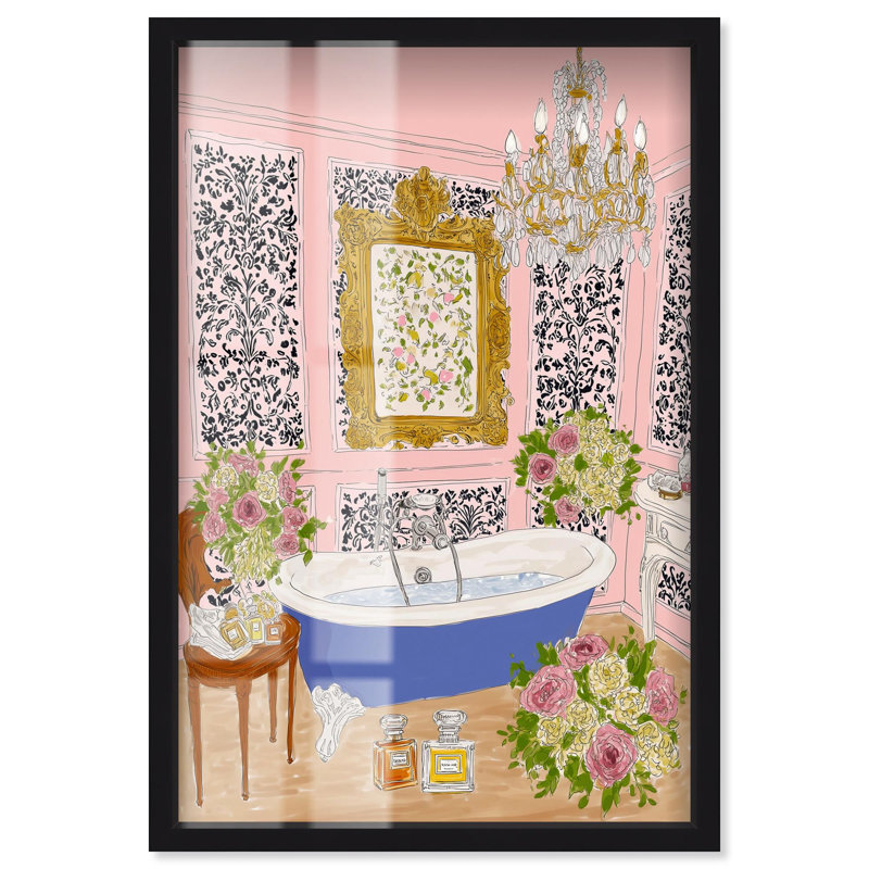 Art mural de salle de bain Bath Time II par Art Remedy, cadre noir, 24 x 36, H 37 po x l 25 po, Cadre noir