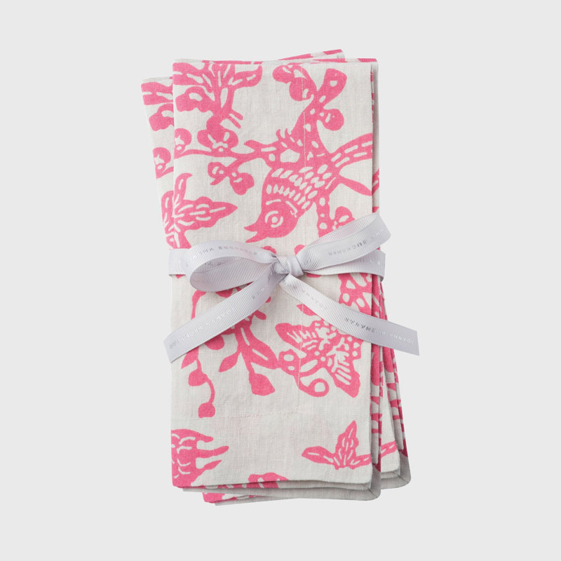 Linen Square Napkins, Pink