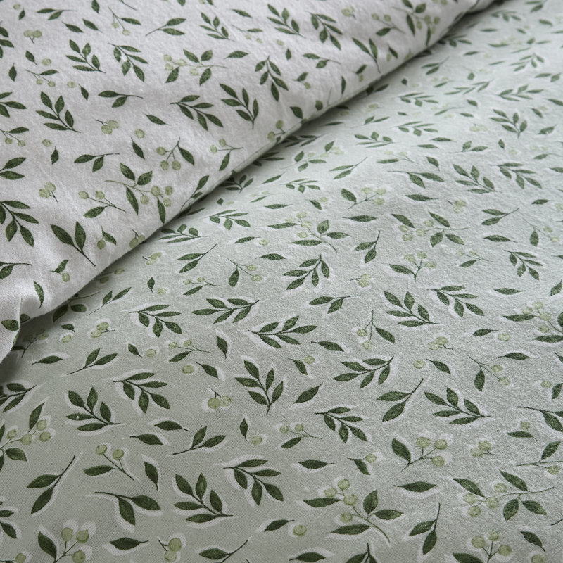 Falling Leaf Cotton Floral Duvet Cover Set, Super King Bed (260 x 220 cm)