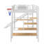Lit mezzanine double en métal avec bureau, glissade et escalier-138715394
