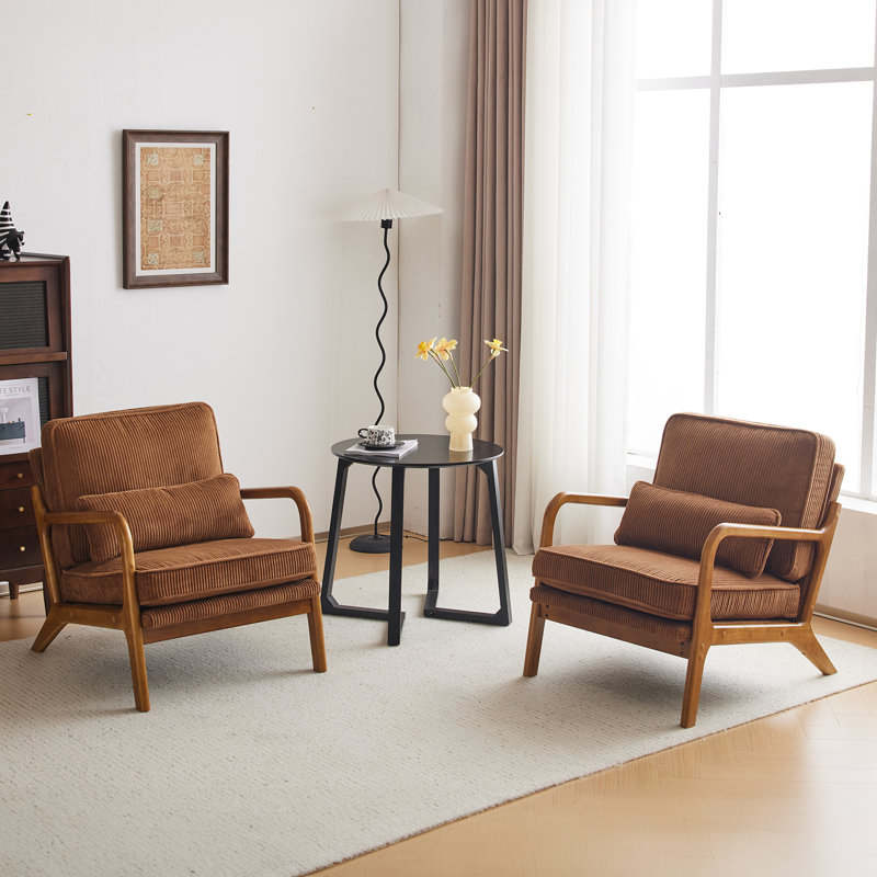 Fauteuils Elizabeth, Velours côtelé brun