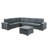 Isla 119" Gray Woven Fabric 7-Seater Sectional Sofa With Ottoman-729511440