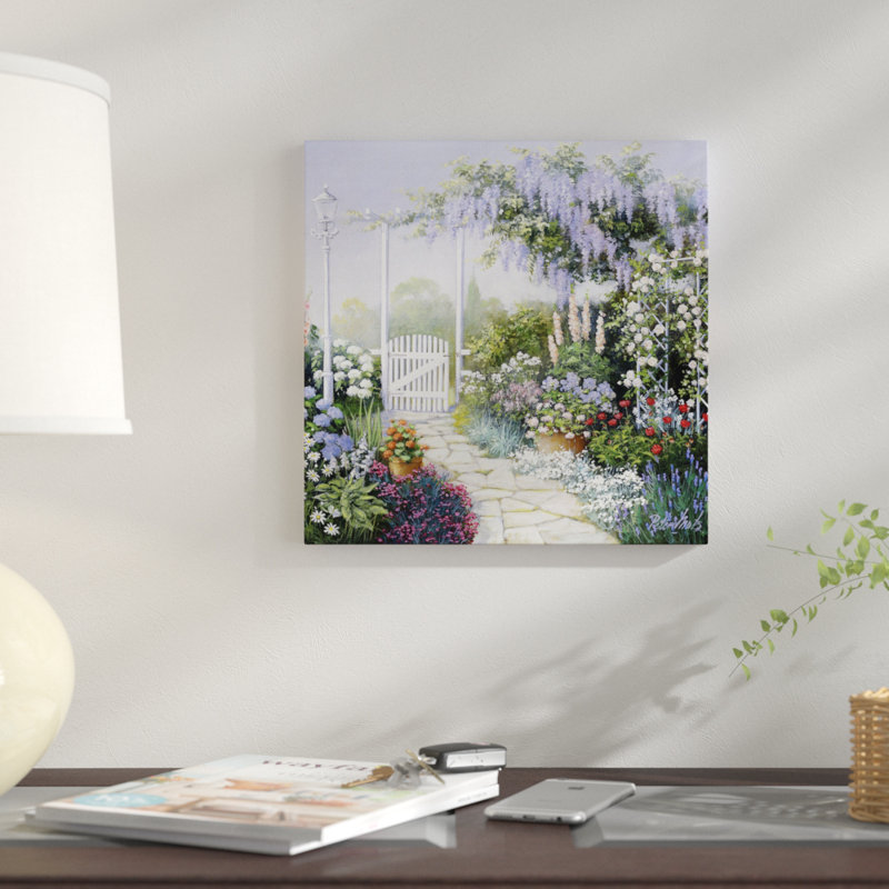 «View on My Garden», reproduction sur toile, H 12 po x l 12 po x P 1,5 po, Toile tendue, Pas de tapis