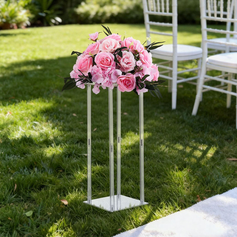Présentoir de mariage, support à fleurs colonne 10PCS 19,69 pouces, supports floraux avec stratifié acrylique, support floral cylindrique cubique pour mariage, fête, anniversaire, maison, centre de table