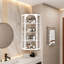 Armoire de coin murale à porte en verre avec rangement à quatre niveaux pour la chambre à coucher, le salon, la salle de bain et la cuisine-524669164