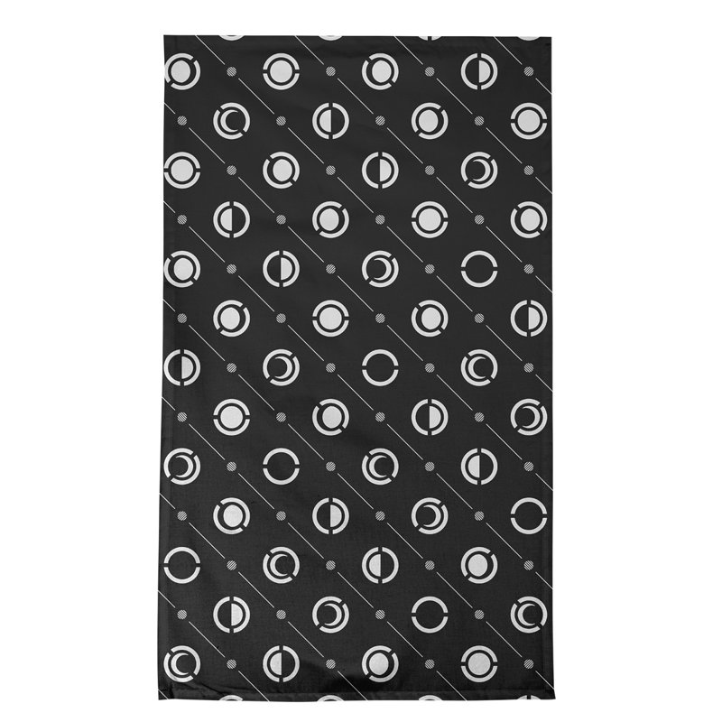 Torchon Moon phases, Noir/blanc, Croisé en coton