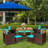 Negril 8 - Person Acacia Wicker Patio Dining Set with Square Table , Cushions Included-2047571664